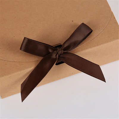 Customizable Kraft Paper Gift Packaging Box Foldable for Wedding Chocolate Cookie Candy with Ribbon