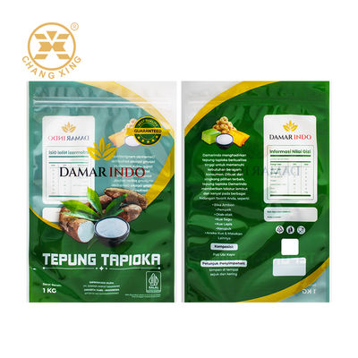 Custom Moisture-Proof Flour Powder Ziplock Bag Cassava Maizena Flour Pouch Stand Up Bag With Zipper