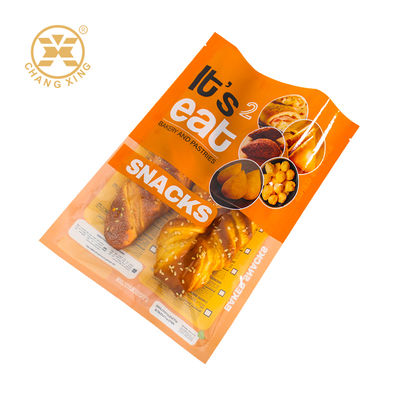 Custom Printed Bakery Bread Packaging Bag LDPE Plastic Bread Packaging Pouch With Clear Window