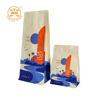 250g 500g Custom Coffee Flat Bottom Pouch Stand Up Coffee Beans Packaging Bags Moisture Proof Zipper Bags