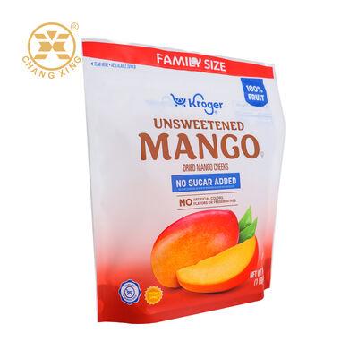 Custom Print Resealable Zipper Plastic Dry Fruit Dried Mango Pineapple Slices Packaging Bags Stand Up Pouch Bags