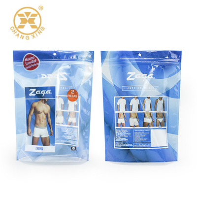 50 Microns Clothing Clear Plastic Zip Lock Pouches Mylar Packaging Stand Up Bags