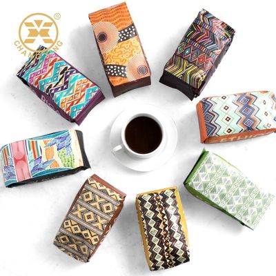 Kalite  CPP Resealable Coffee Packaging Bags With Valve Flat Bottom Stand Up Pouch fabrika