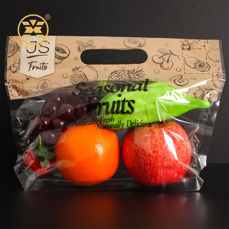 Custom Food Grade Vegetable Bags Plastic Poly Fruit Packaging Bag Resealable Plastic Fresh Fruit Bag
