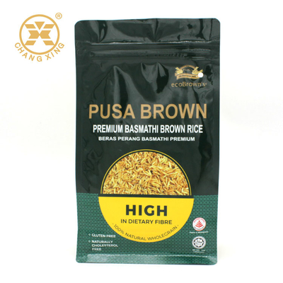 Sekiz Yan Mühür Baskılı Taşınabilir Kilitli 5 Kg Pirinç Torbası Şeffaf