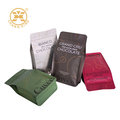 Kahve Paketleme İçin Özel Baskılı Düz ​​Tabanlı Kilitli Alüminyum Folyo Çanta 12oz