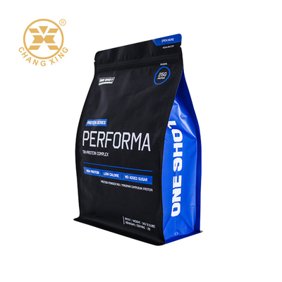 Özel düz tabanlı torbalar Plastik Whey Protein Tozu Sağlık Gıda Paketleme Torbası Fermuarlı