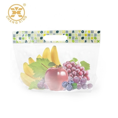 0.5kg Meyve Havalandırması Stand Up Fermuar Kılıfı Saplı Fermuarlı Ambalaj İçin Şeffaf Plastik Torbalar