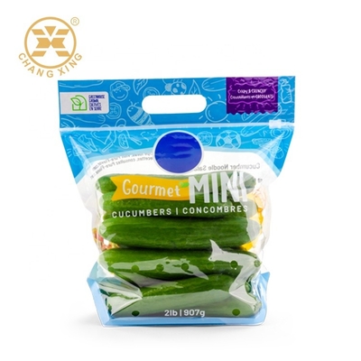Kilitli Delikli Sebze Paketleme Torbaları 1kg Açılıp Kapanabilir Stand Up Poşet