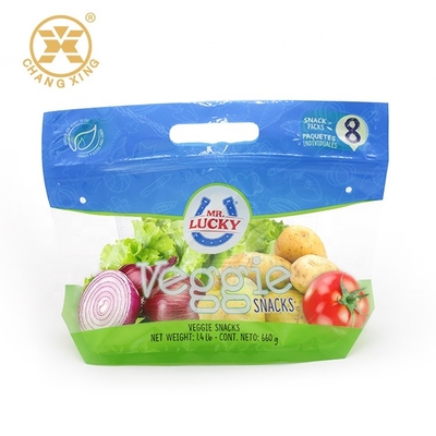CPP PET Çevre Dostu Stand Up Torbalar Delikli Sebzeleri Ambalajlamak İçin Plastik Torbalar