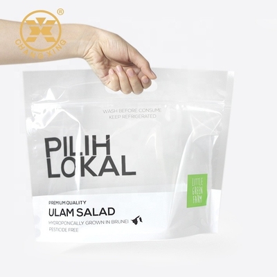 OEM Logo Zip Kilidi Kuru Meyve Paketleme Torbaları Marul Sebze Paketleme Plastik Stand Up