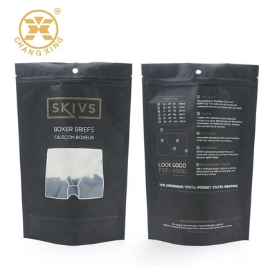 60 Mikron BRC Zip Kilit Plastik Kese Yeniden Kullanılabilir İç Çamaşırı Saklama Çantası Mat Siyah